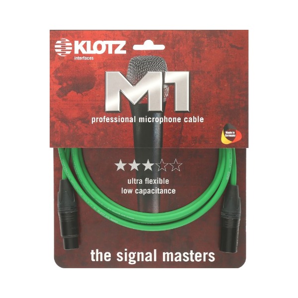 KLOTZ M1 PRIME 클로츠 마이크 케이블 (XLR:XLR, Neutrik 커넥터) 그린