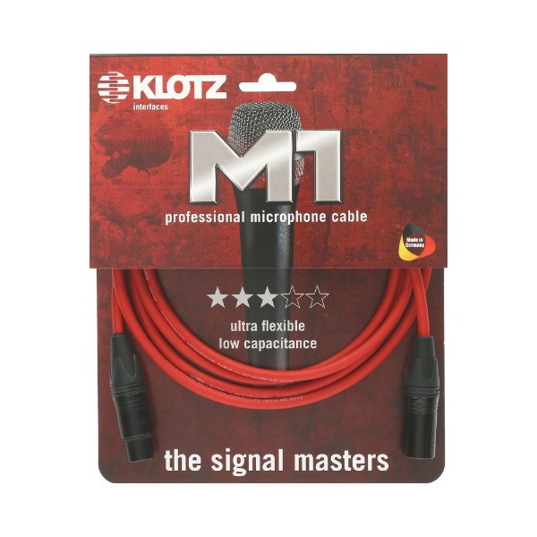 KLOTZ M1 PRIME 클로츠 마이크 케이블 (XLR:XLR, Neutrik 커넥터) 레드