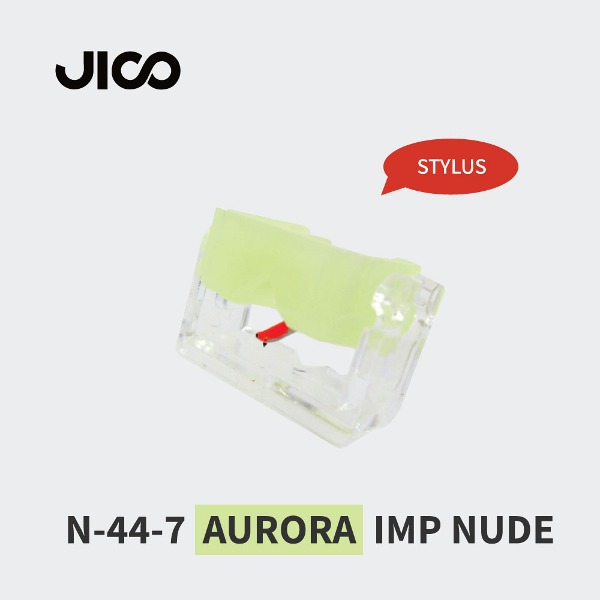 JICO 지코 스타일러스 N-44-7 AURORA IMP NUDE (1개입) 형광팁 (SHURE N-44-7스타일러스 복각, M-44G 카트리지 호환)