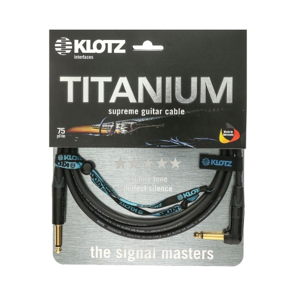 KLOTZ TITANIUM HIGH-END STARQUAD 클로츠 기타 케이블 (TSㅡ자:TSㄱ자, Neutrik 커넥터)